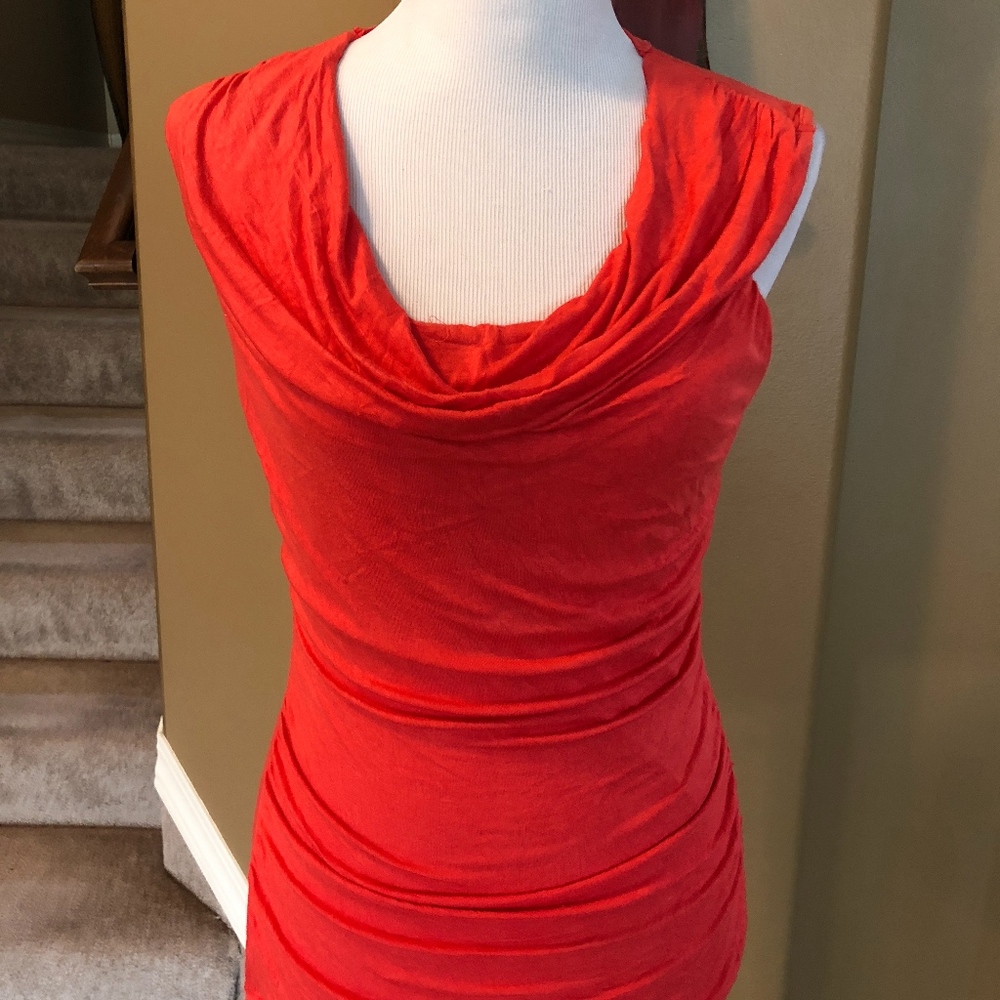 Drape Neck Lace Back Top